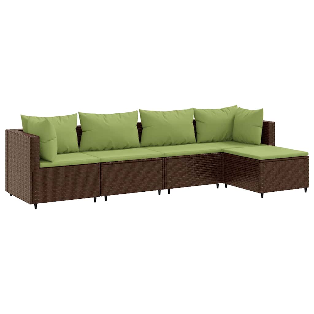 Patio Lounge Set Set of 5 Brown, Green