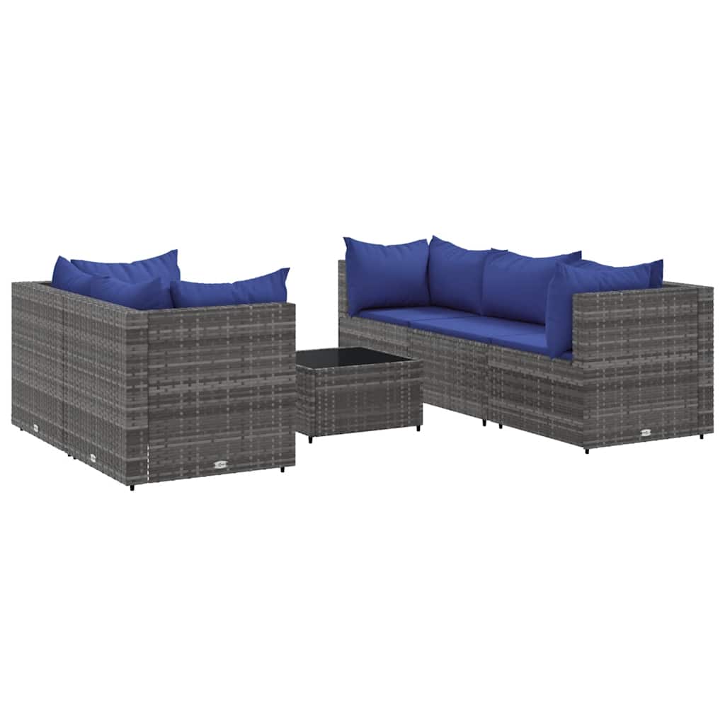 Patio Lounge Set Set of 5 Gray, Dark Blue