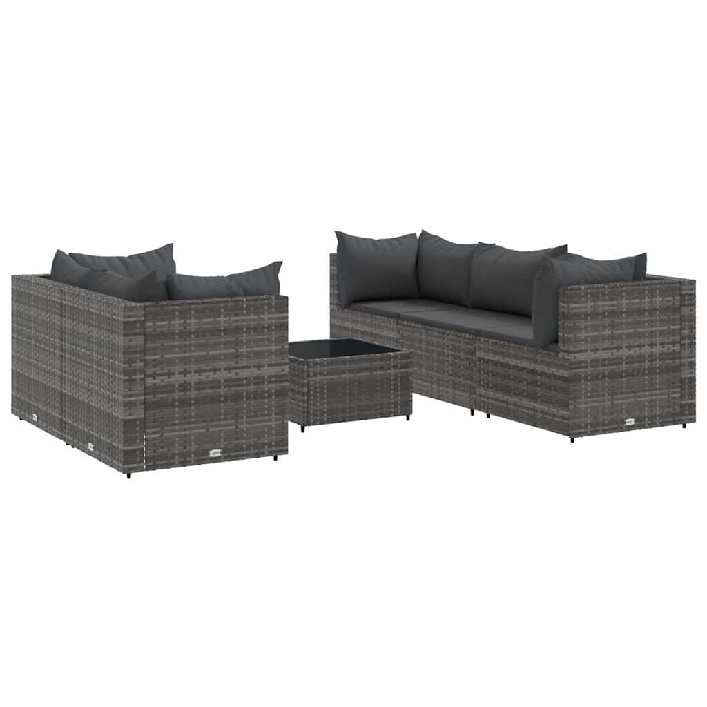 Patio Lounge Set Set of 5 Gray PE Rattan Standard
