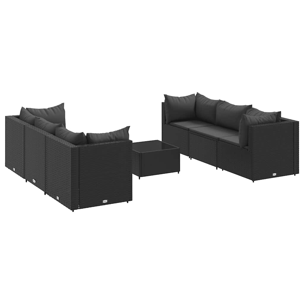Patio Lounge Set Set of 6 Black
