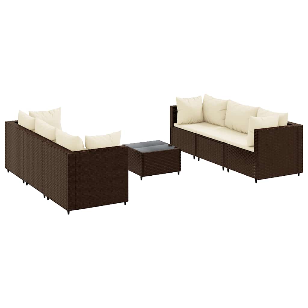 Patio Lounge Set Set of 6 Brown, Cream White