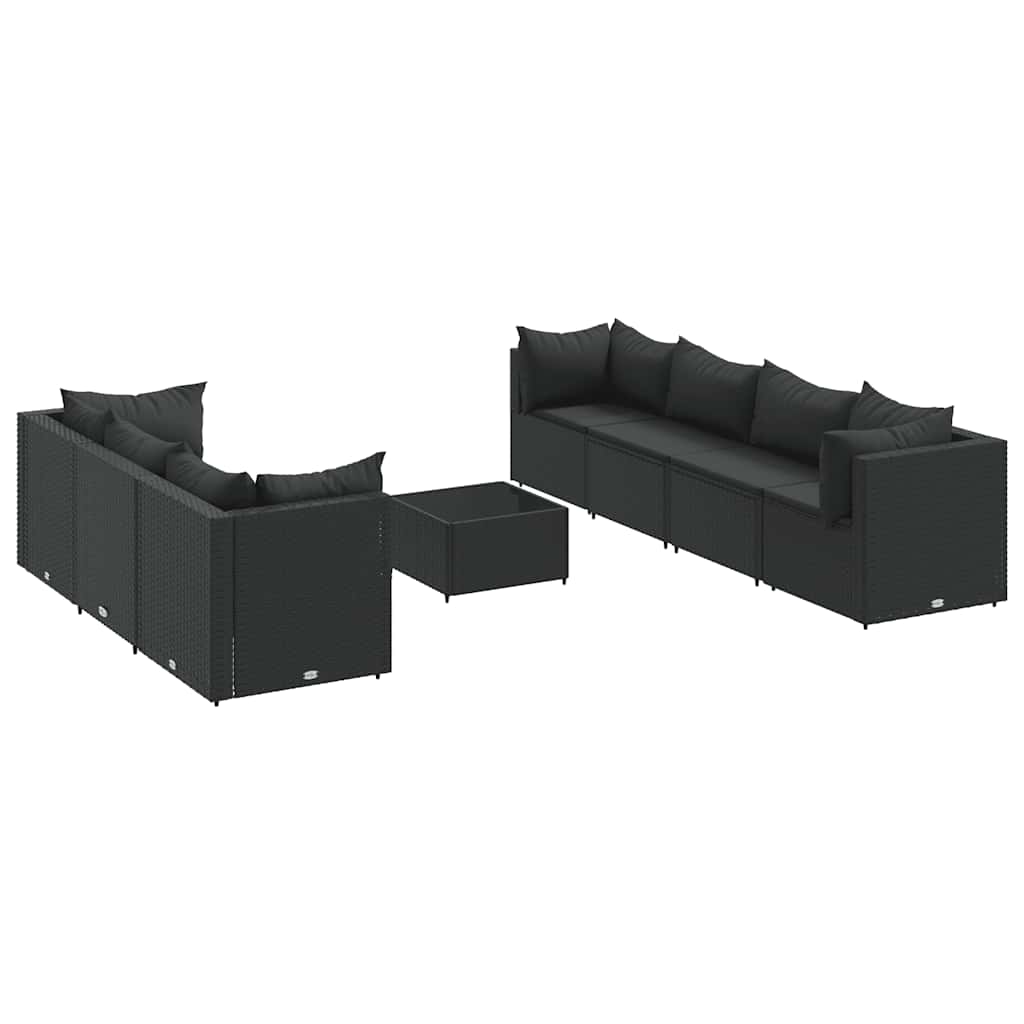 Patio Lounge Set Set of 7 Black