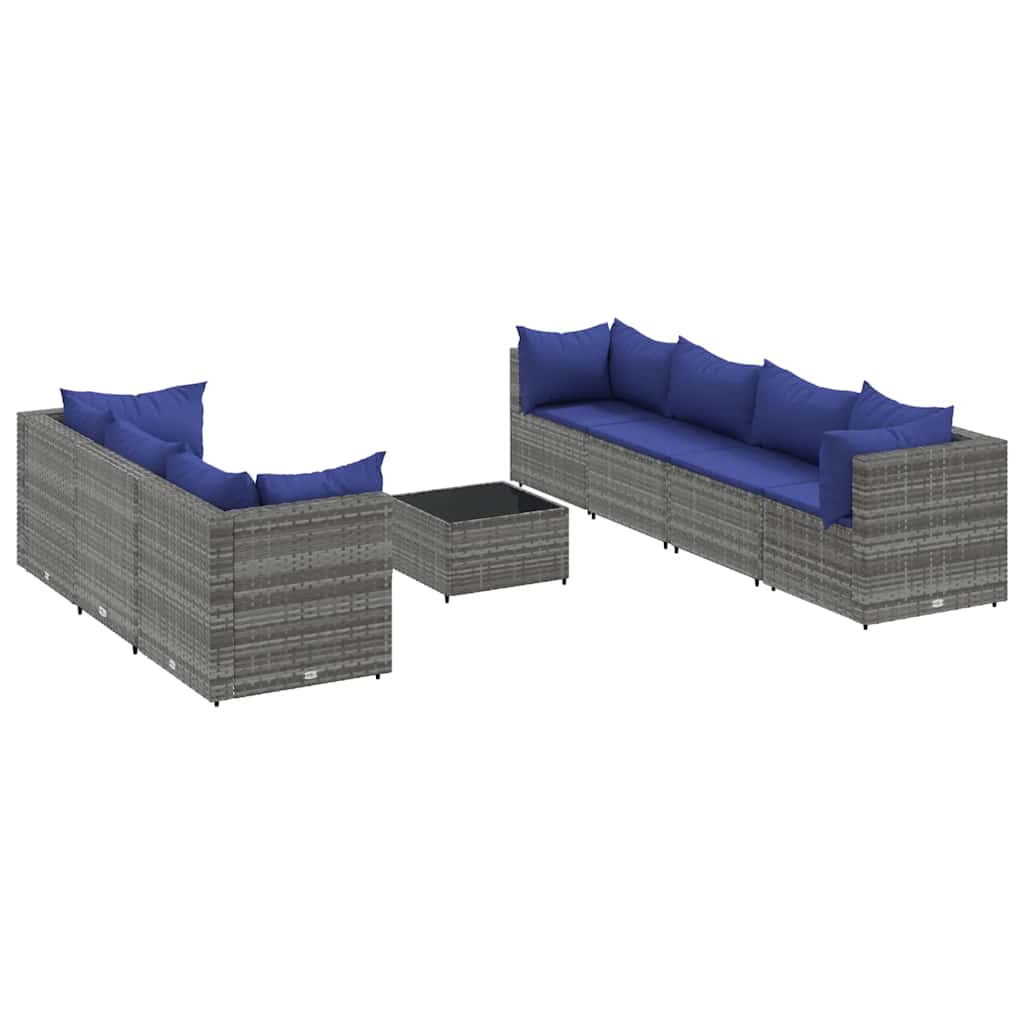 Patio Lounge Set Set of 7 Gray