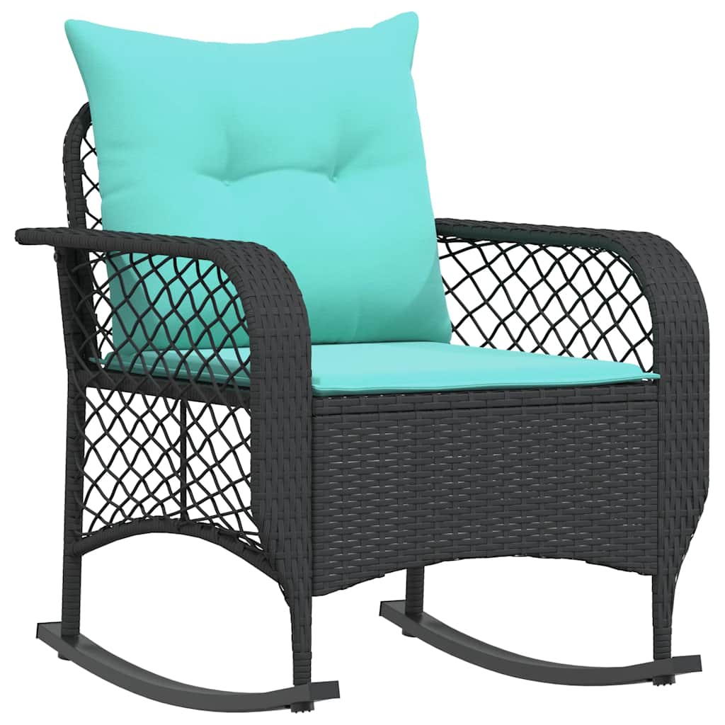 Patio Rocking Chair Black, Turquoise