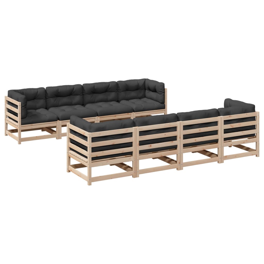 Patio Sofa Set Anthracite Solid pine wood, Oxford fabric, PP cotton