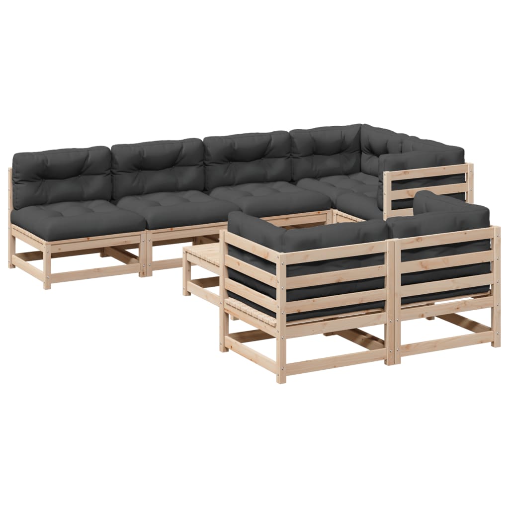 Patio Sofa Set Anthracite Solid pine wood, Oxford fabric, PP cotton