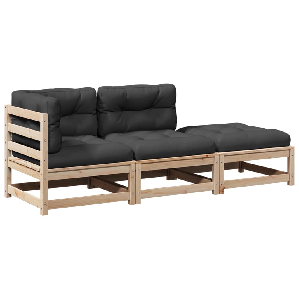 Patio Sofa Set Anthracite, wood
