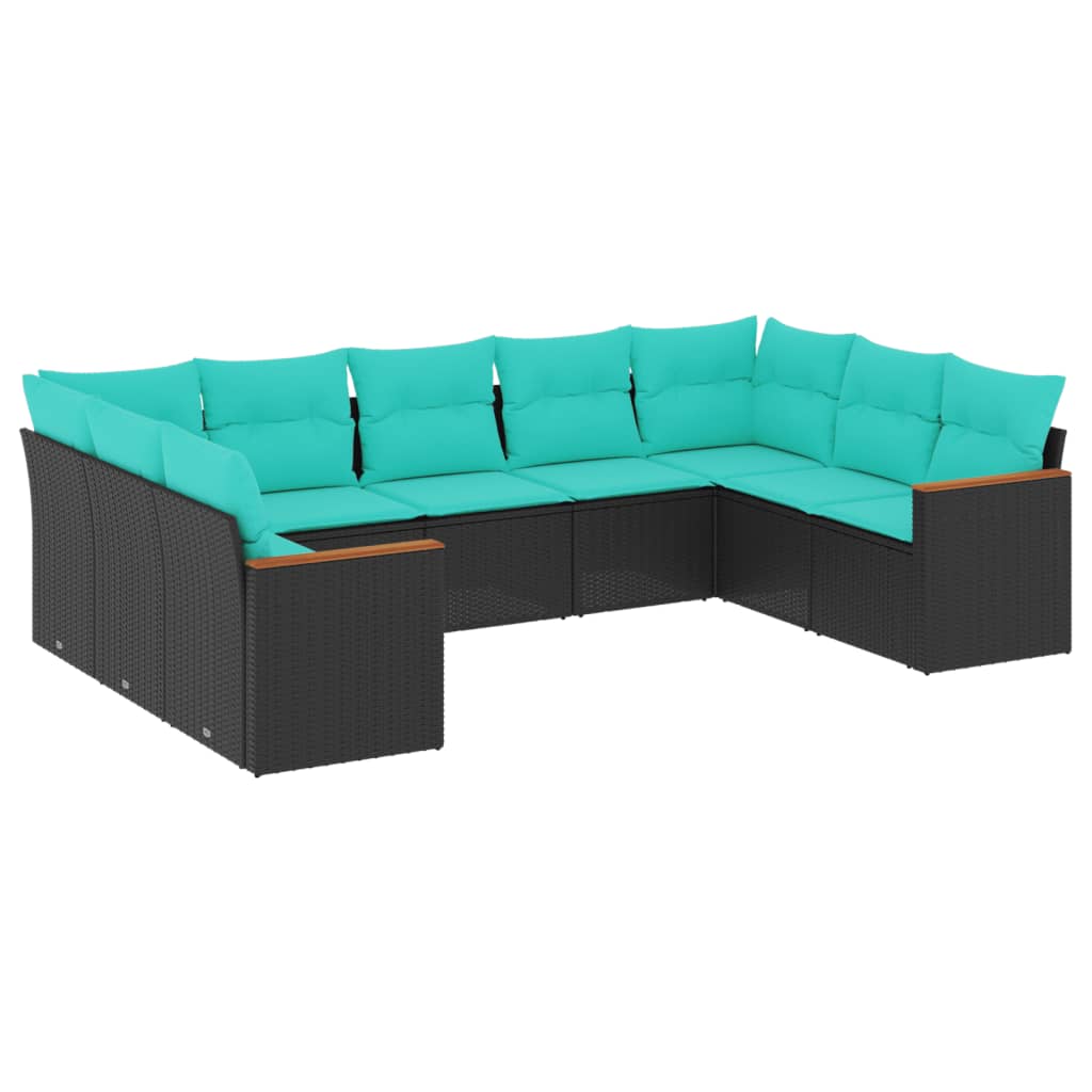 Patio Sofa Set Black and blue