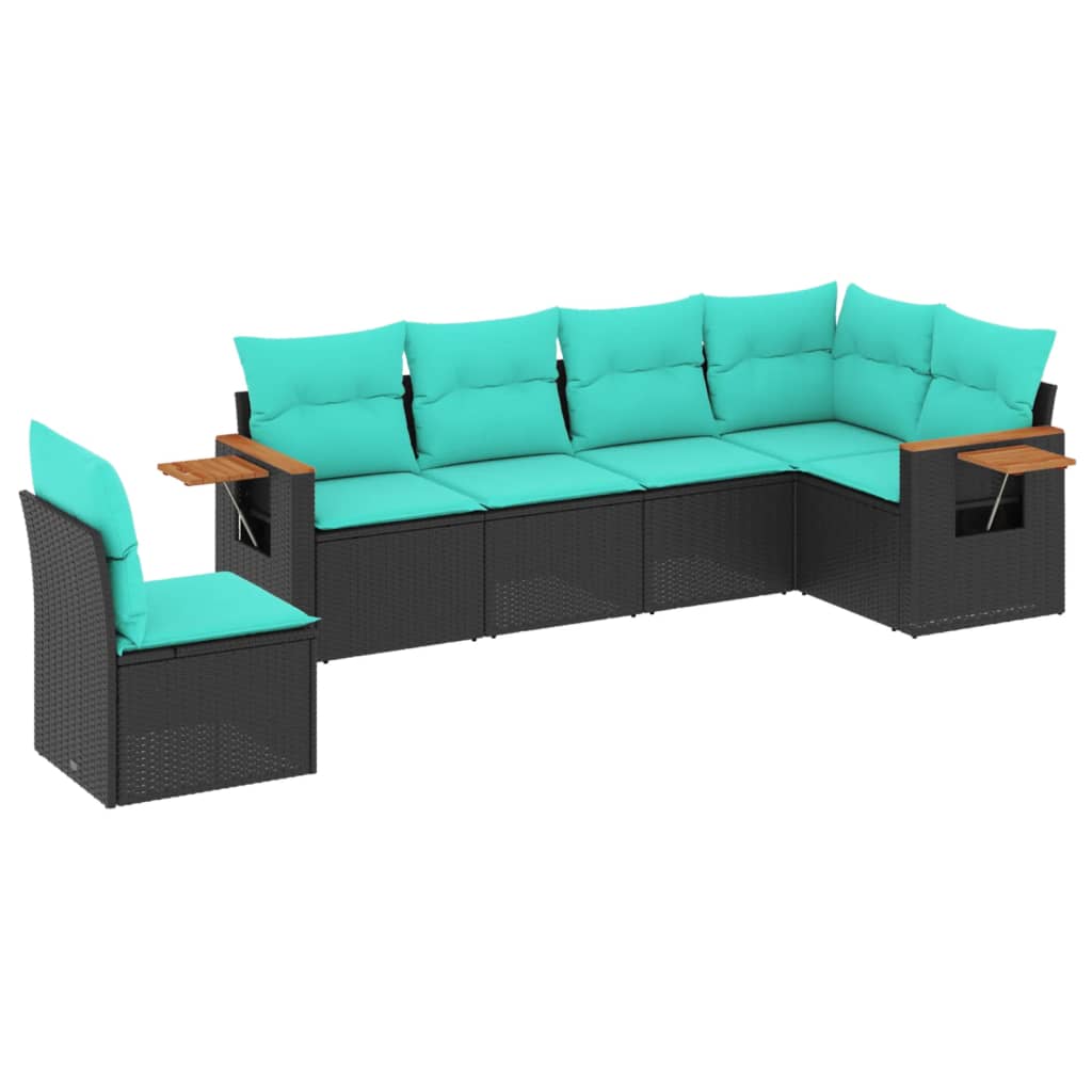 Patio Sofa Set Black and Blue