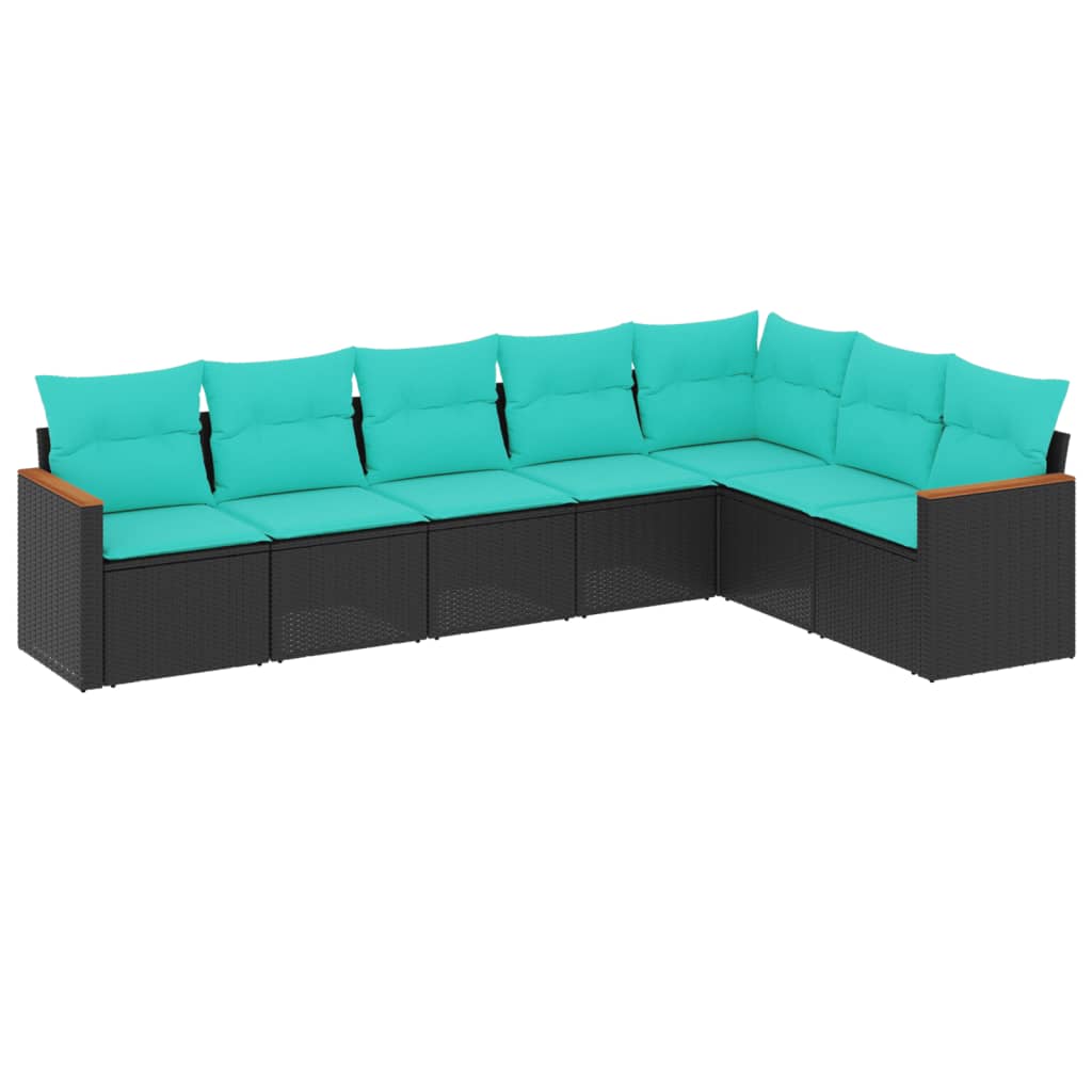 Patio Sofa Set Black and Blue