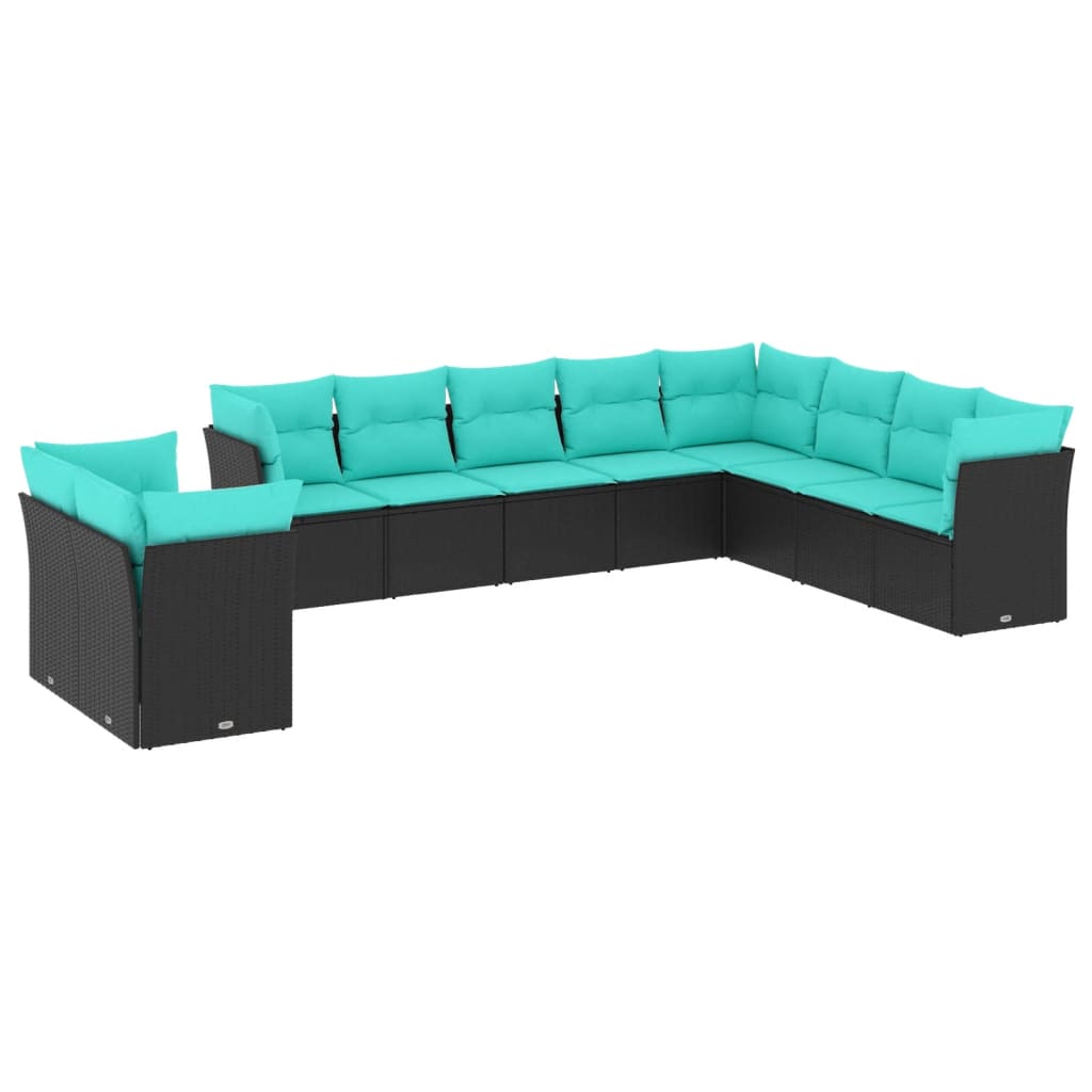 Patio Sofa Set Black and Blue