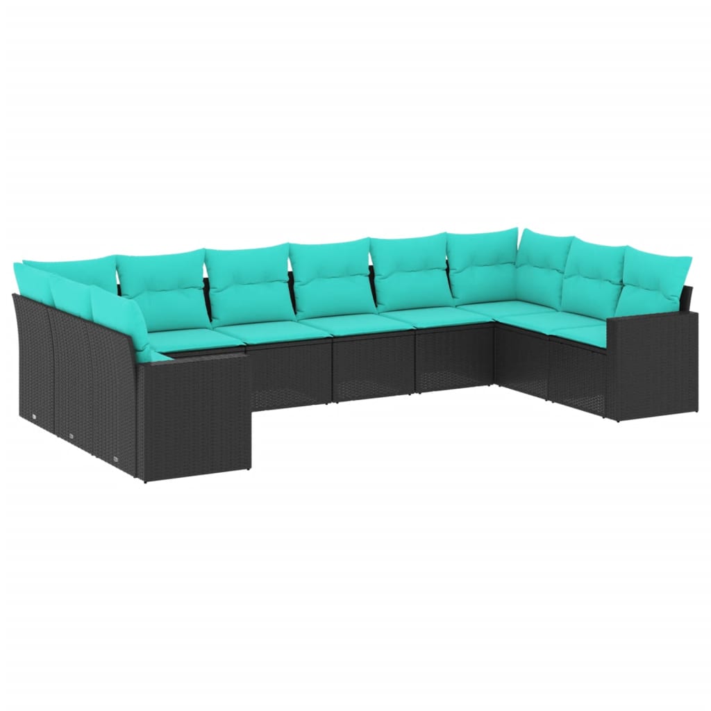 Patio Sofa Set Black, Blue