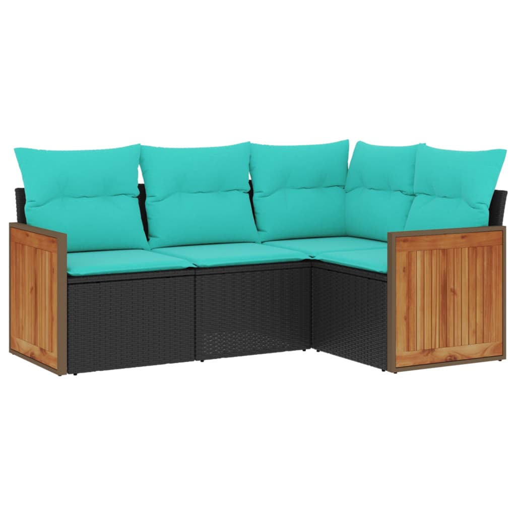 Patio Sofa Set Black, Blue