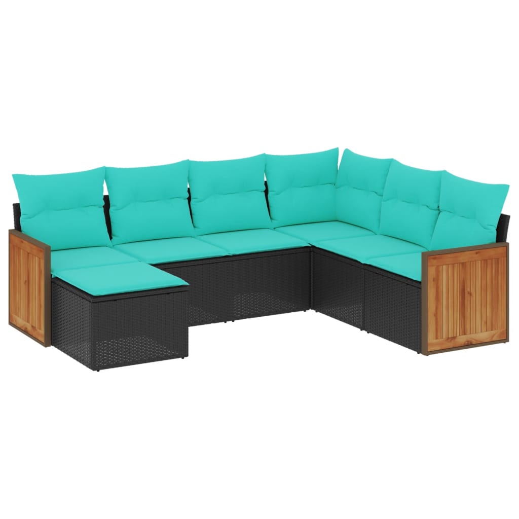 Patio Sofa Set Black, Blue