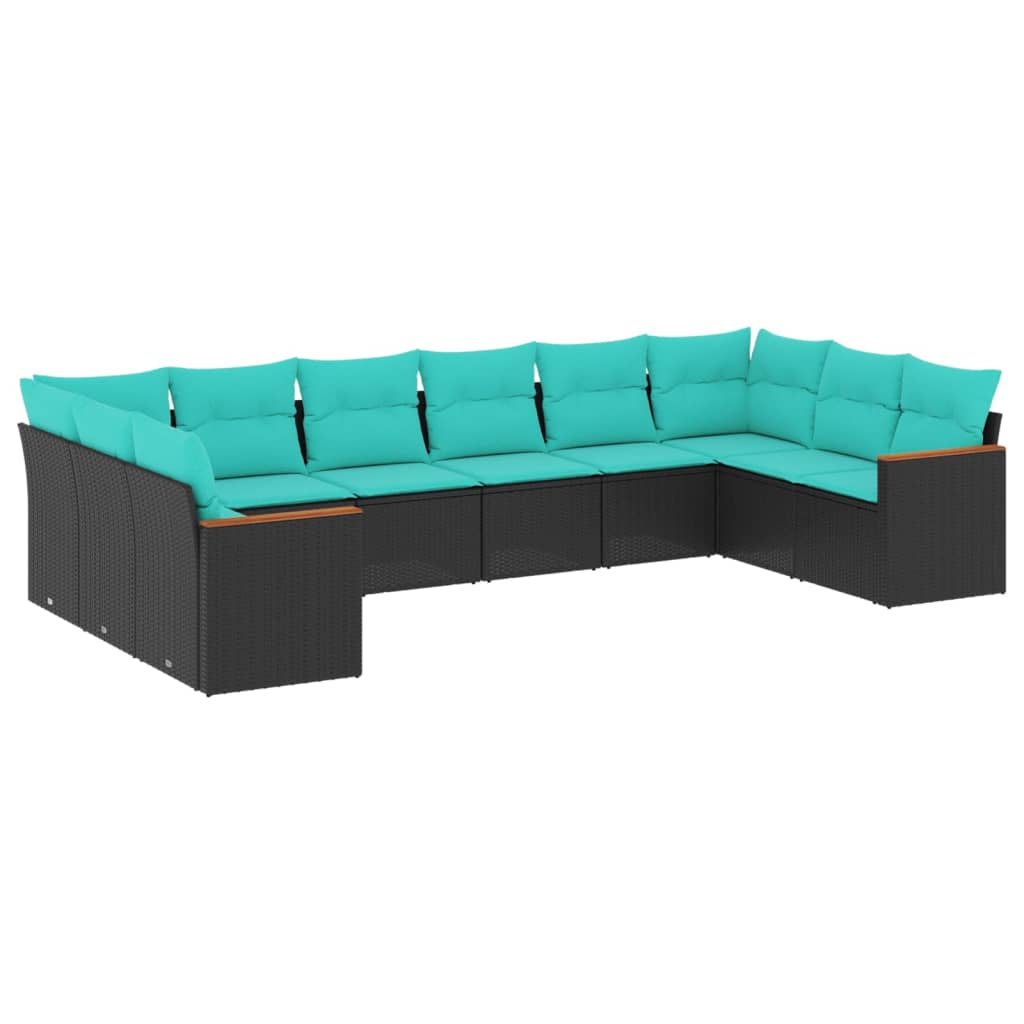 Patio Sofa Set Black, Blue