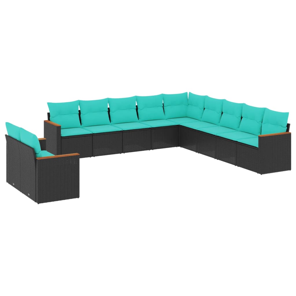 Patio Sofa Set Black, Blue