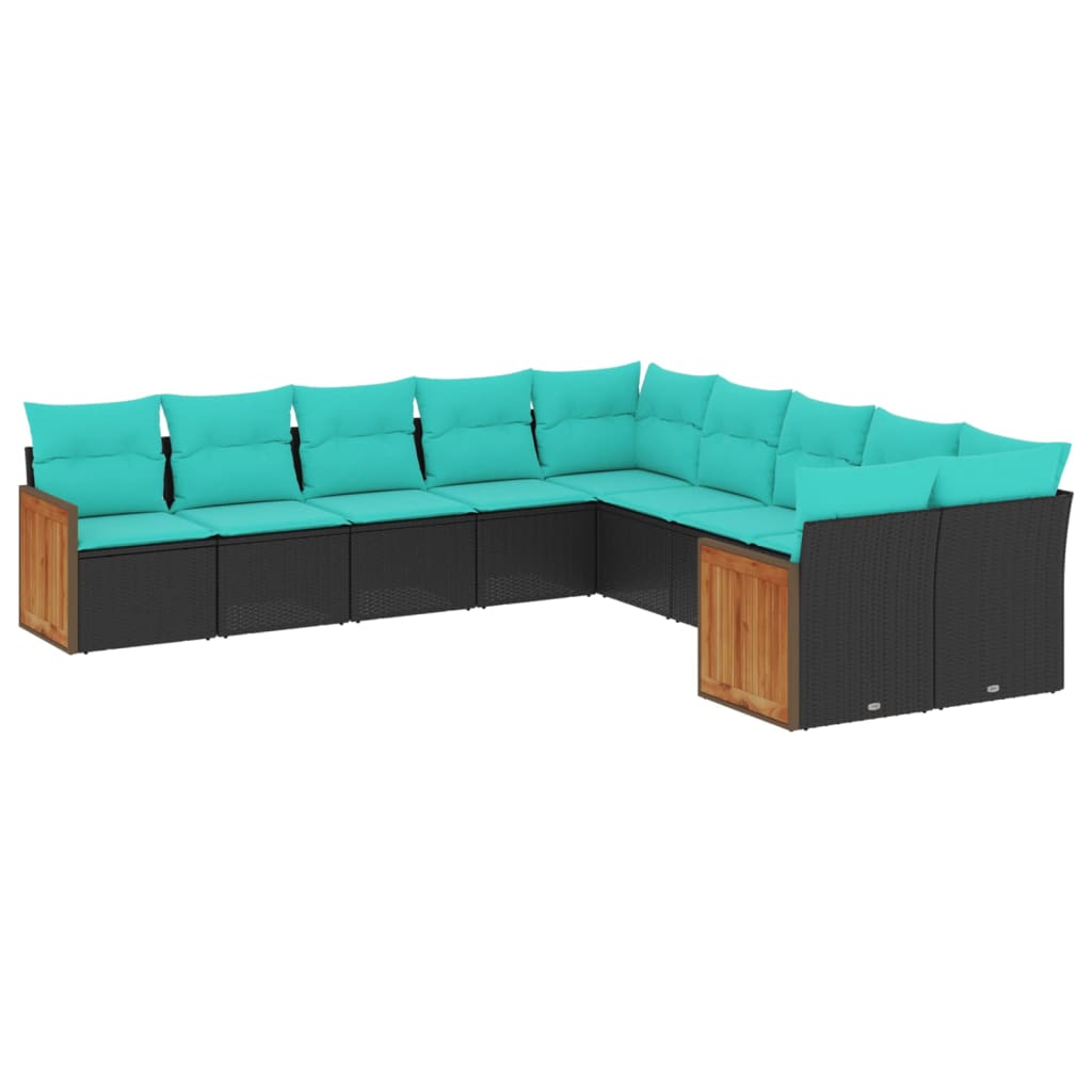 Patio Sofa Set Black, Blue