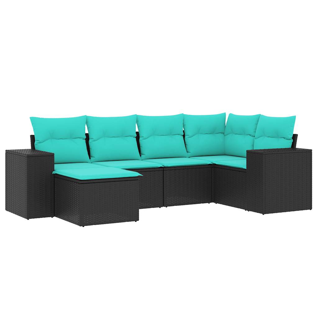 Patio Sofa Set Black, Blue
