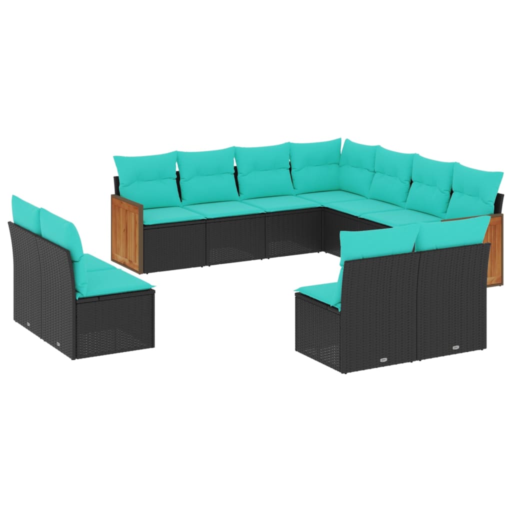 Patio Sofa Set Black, Blue