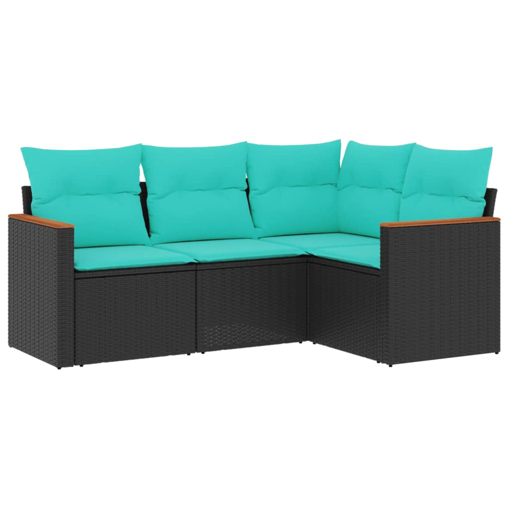 Patio Sofa Set Black, Blue
