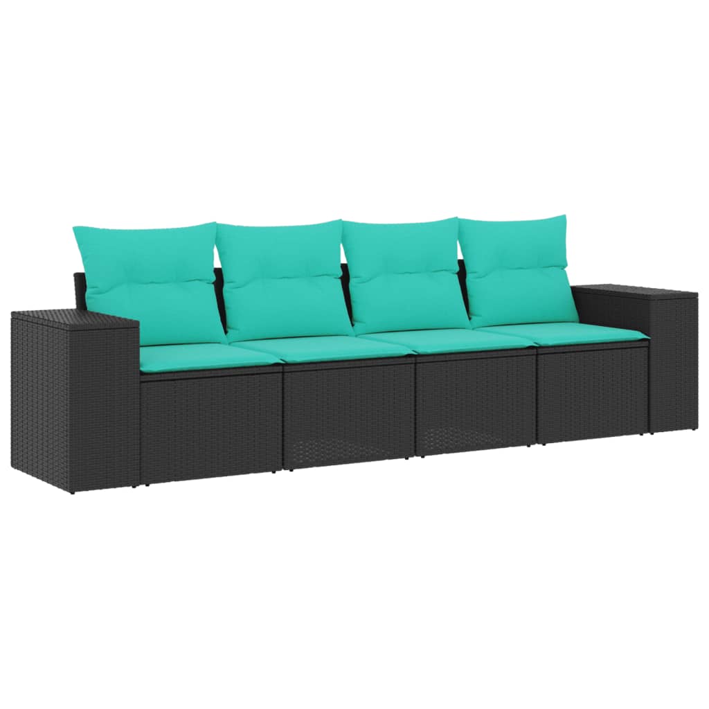 Patio Sofa Set Black, Blue