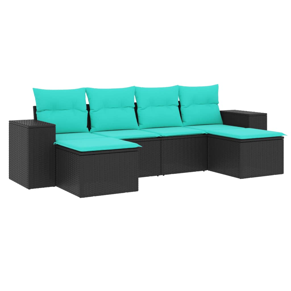 Patio Sofa Set Black, Blue