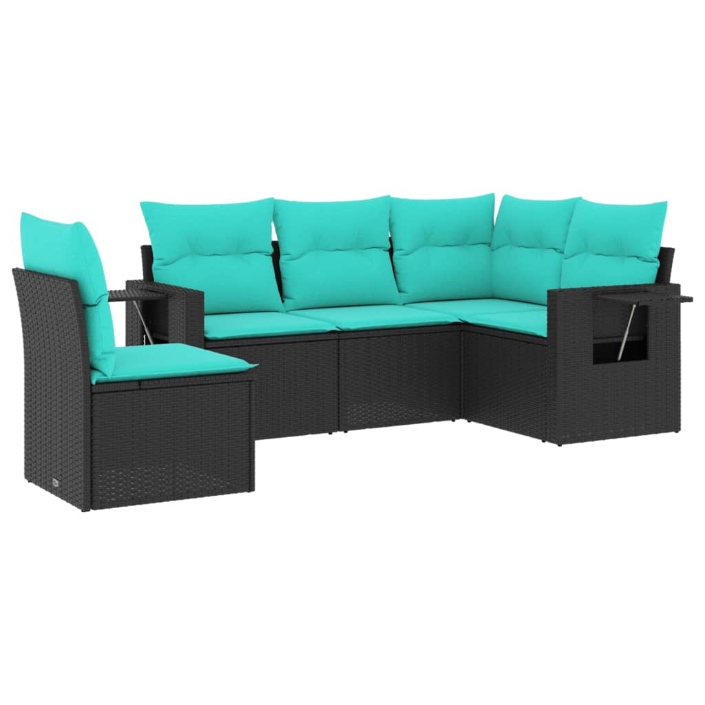 Patio Sofa Set Black, Blue