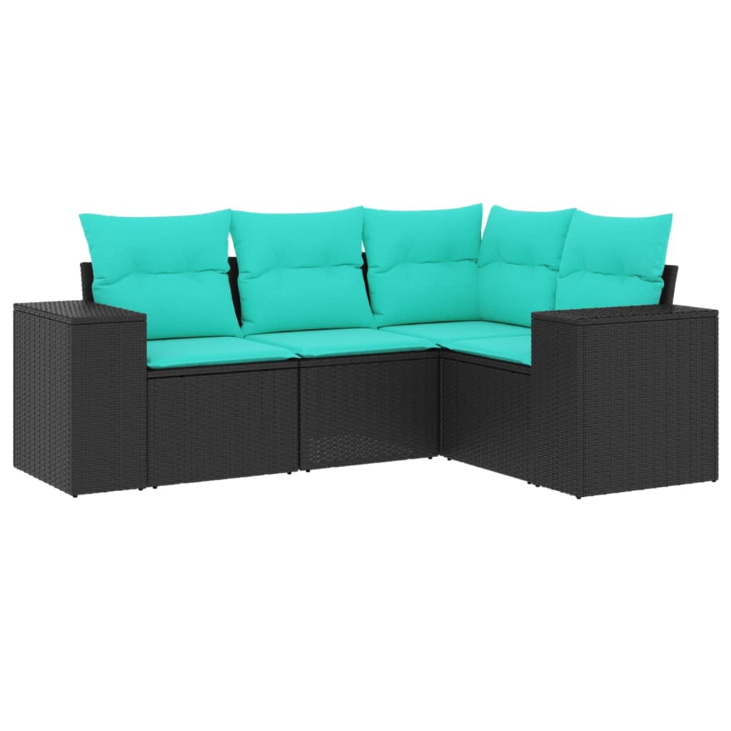 Patio Sofa Set Black, Blue