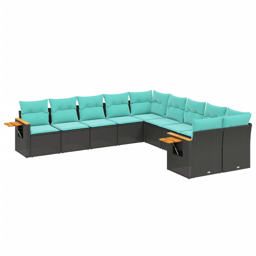 Patio Sofa Set Black, Blue