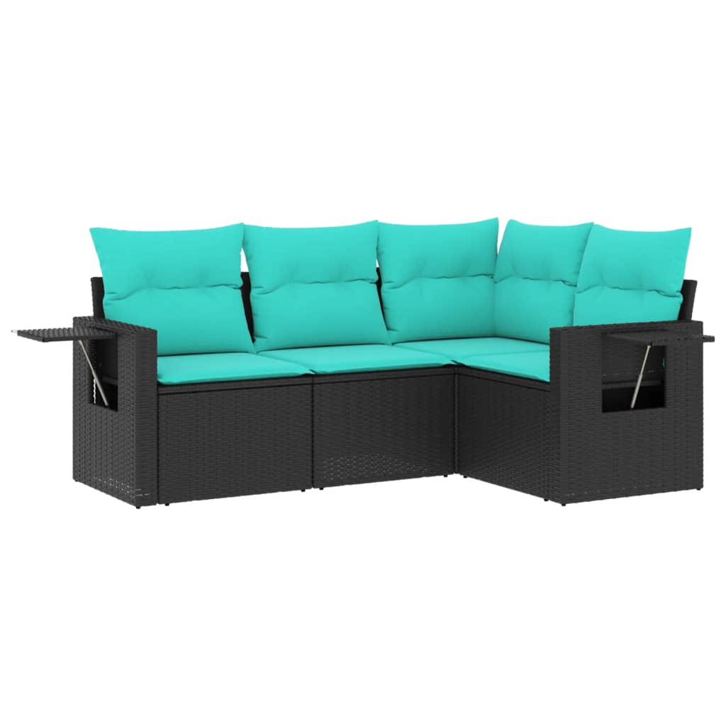 Patio Sofa Set Black, Blue
