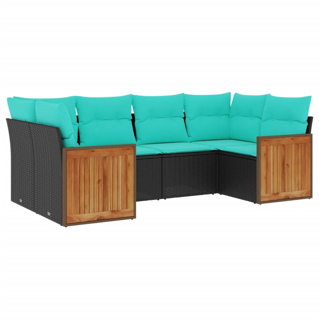 Patio Sofa Set Black, Blue