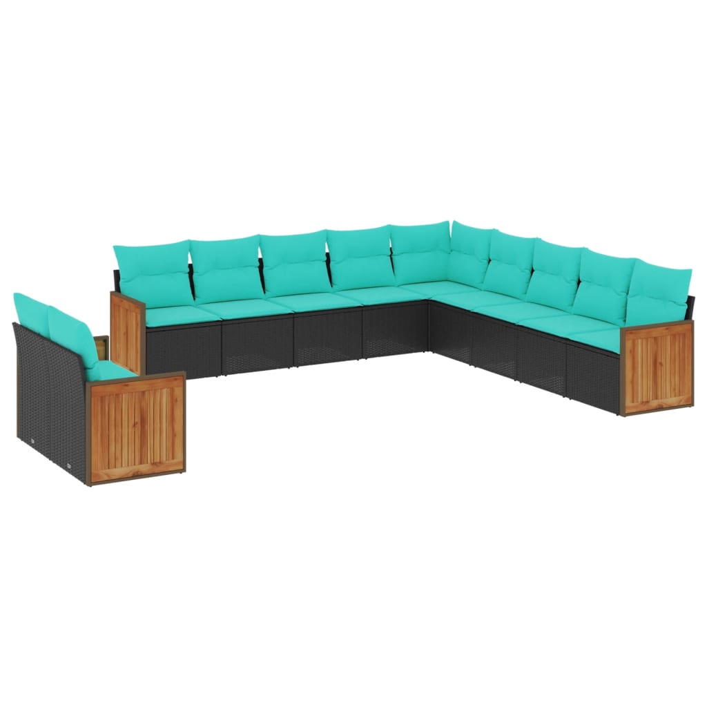 Patio Sofa Set Black, Blue