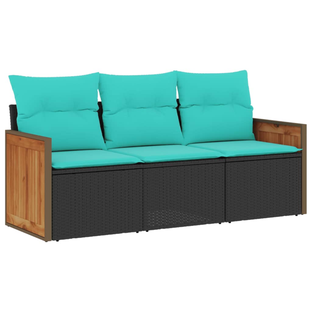 Patio Sofa Set Black, Blue