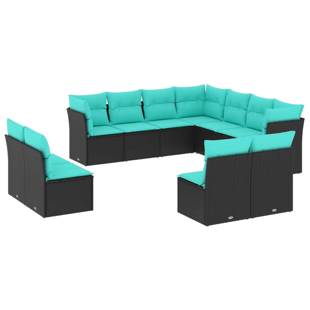 Patio Sofa Set Black, Blue