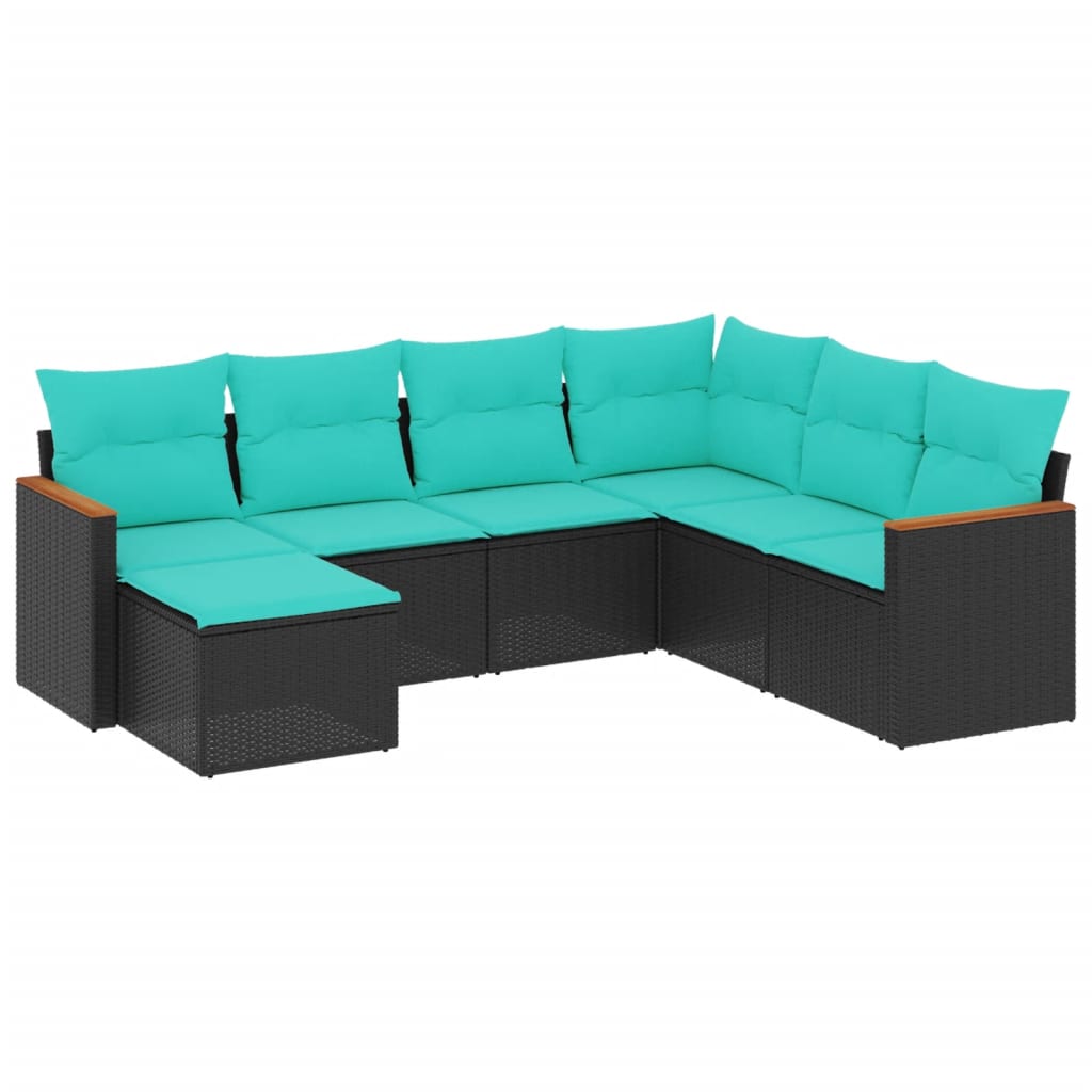 Patio Sofa Set Black, Blue