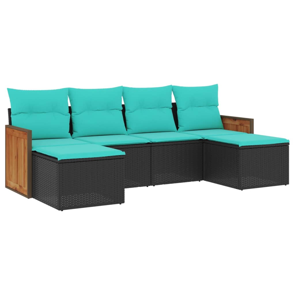 Patio Sofa Set Black, Blue
