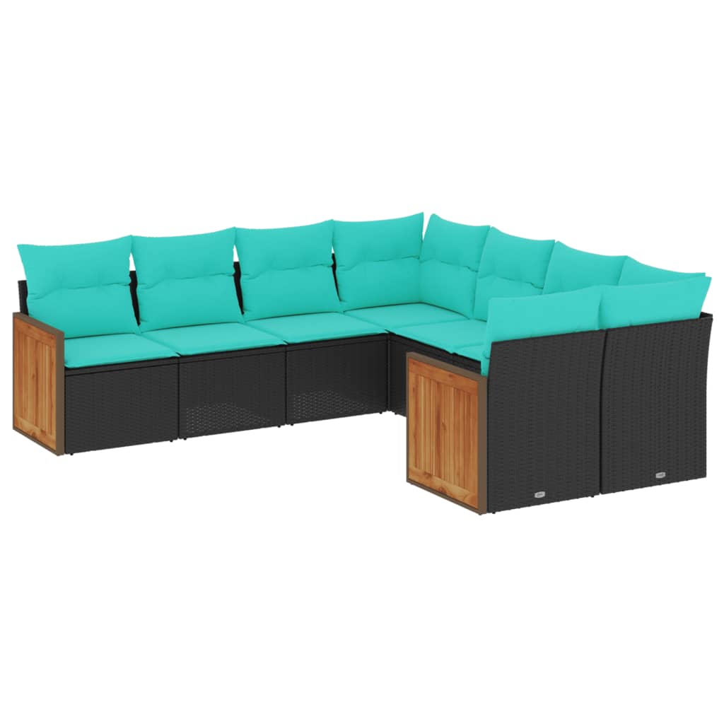 Patio Sofa Set Black, Blue