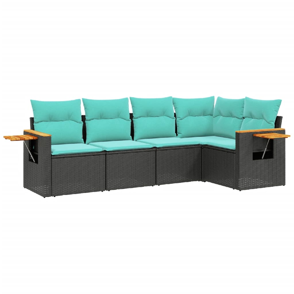 Patio Sofa Set Black, Blue