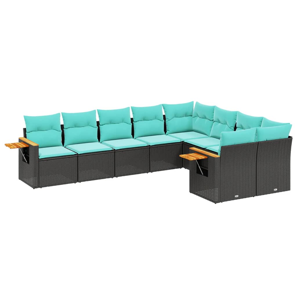 Patio Sofa Set Black, Blue