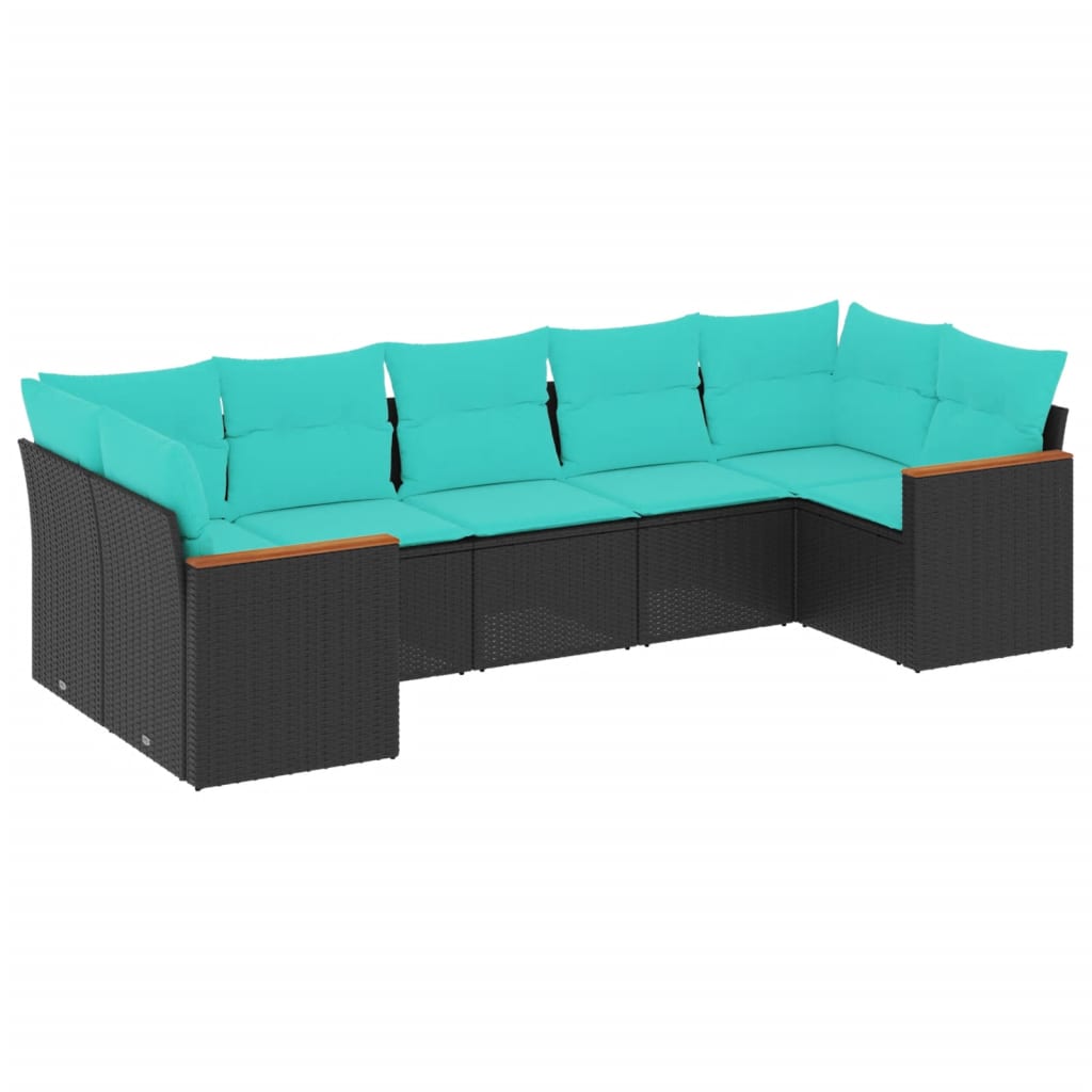 Patio Sofa Set Black, Blue