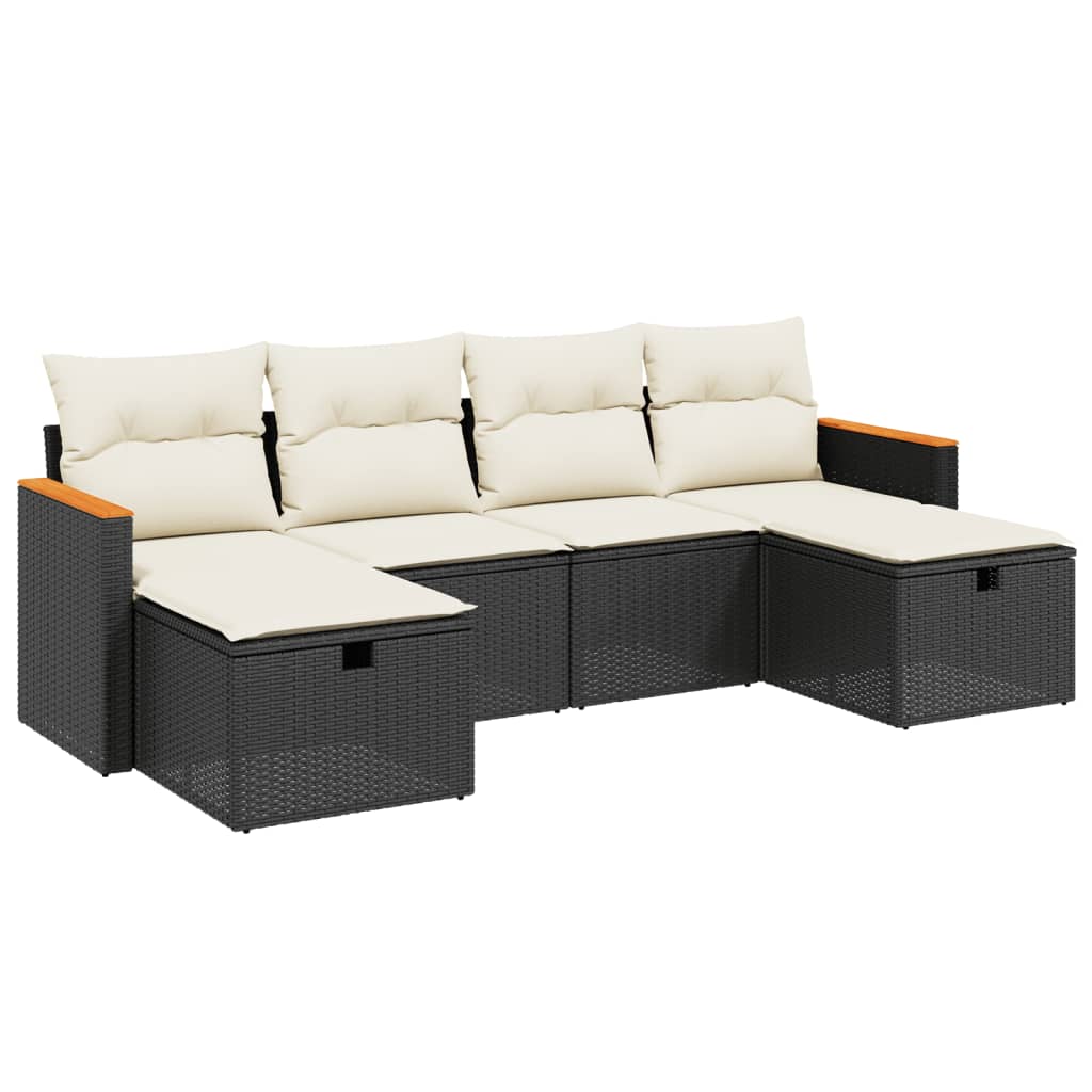 Patio Sofa Set Black, Cream White