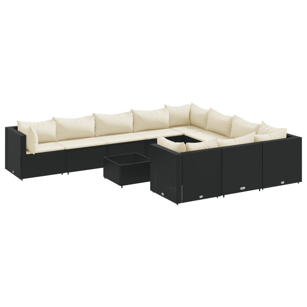 Patio Sofa Set Black, Cream White