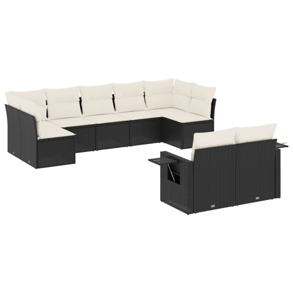 Patio Sofa Set Black, Cream White