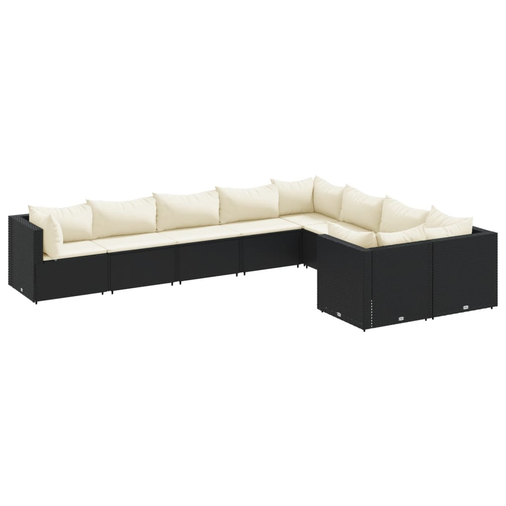 Patio Sofa Set Black, Cream White