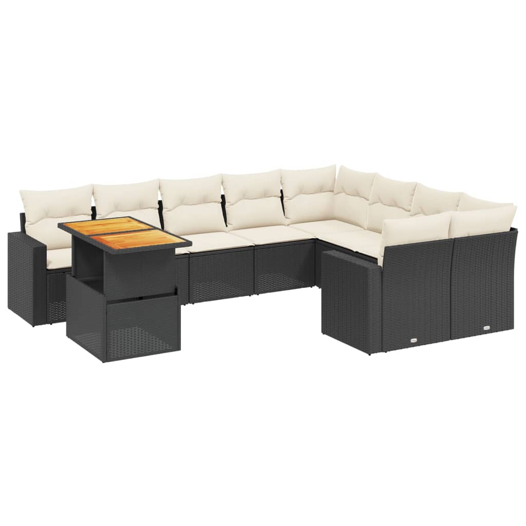 Patio Sofa Set Black, Cream White