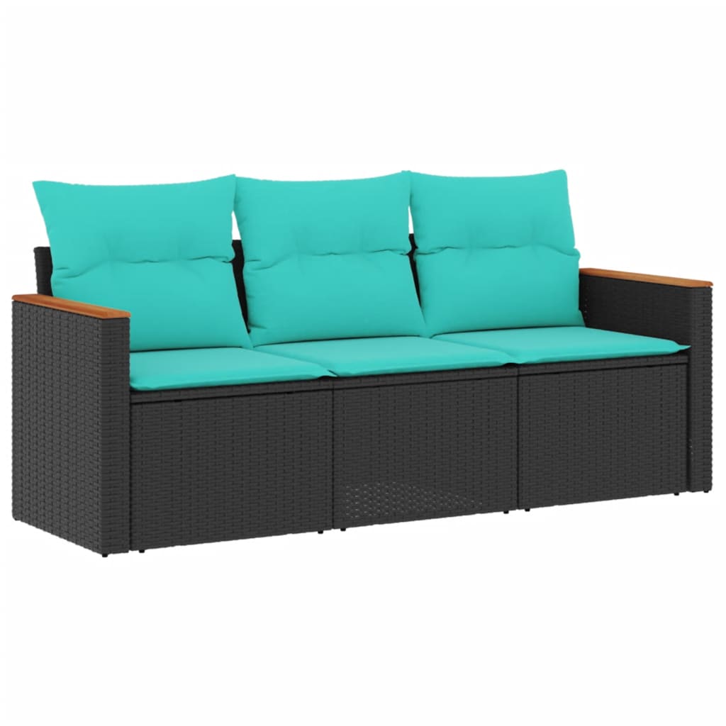 Patio Sofa Set Black PE rattan Medium Modular Patio Sofa Set