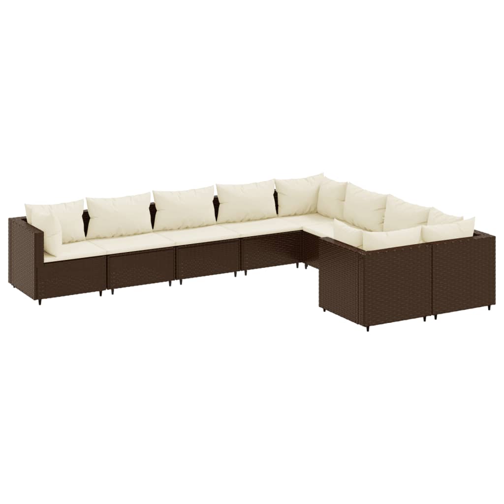 Patio Sofa Set Brown and cream white