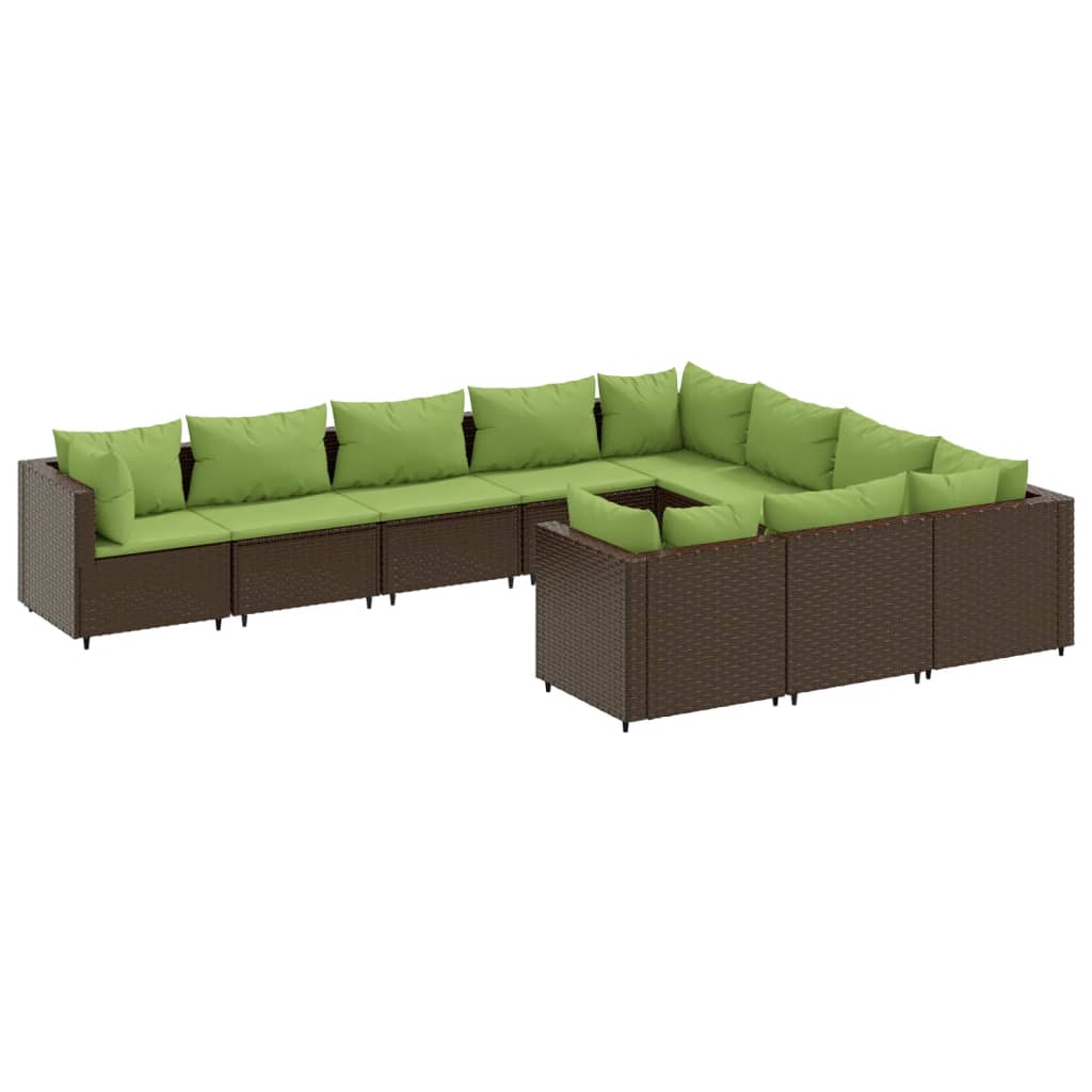 Patio Sofa Set Brown and Green