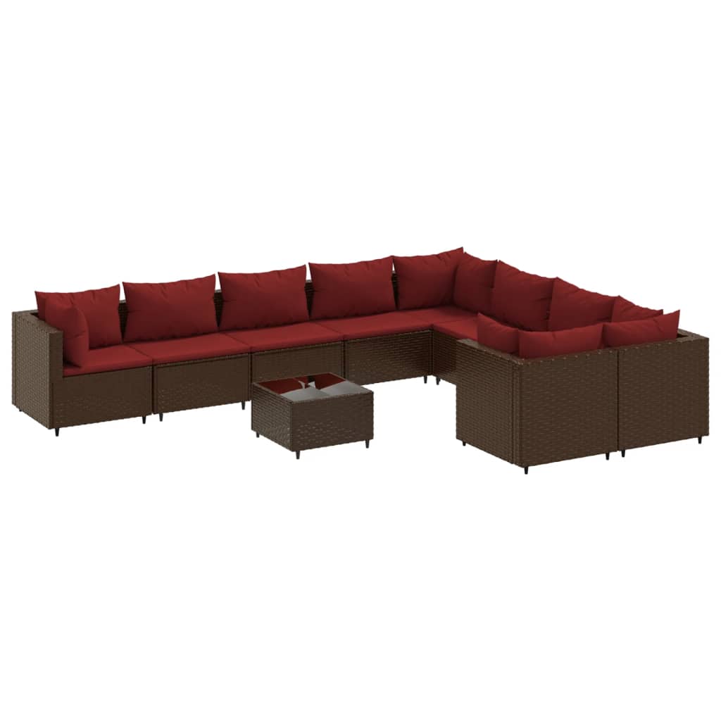 Patio Sofa Set Brown, Cinnamon Red