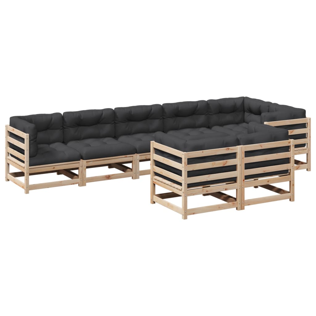 Patio Sofa Set Cream Solid pine wood, Oxford fabric, PP cotton